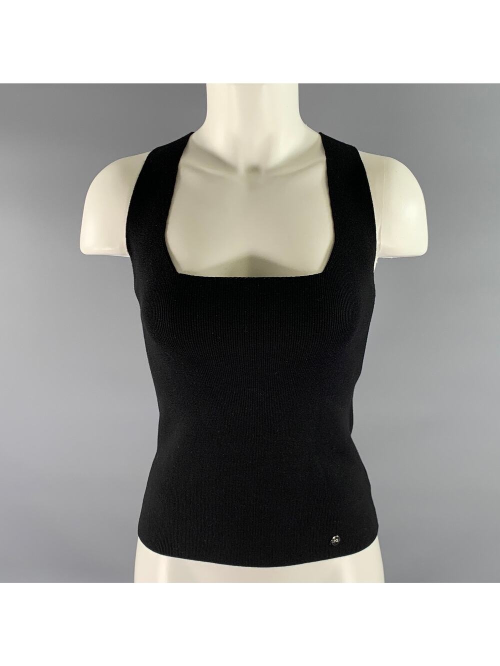 PURIFCACION GARCIA Size M Black Silver Viscose Polyester Tank Top